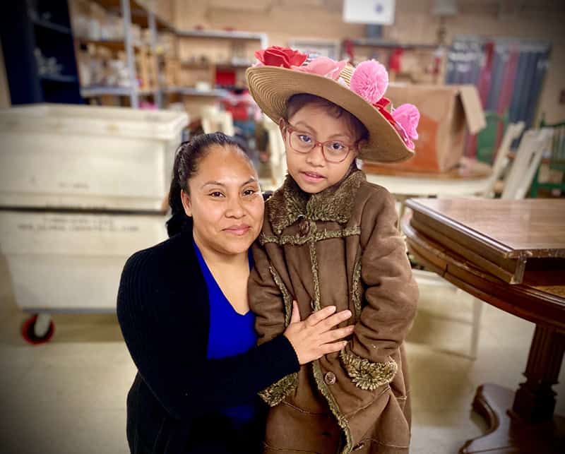 Mother and daughter shopping at the Rescue Mission Thrift Store