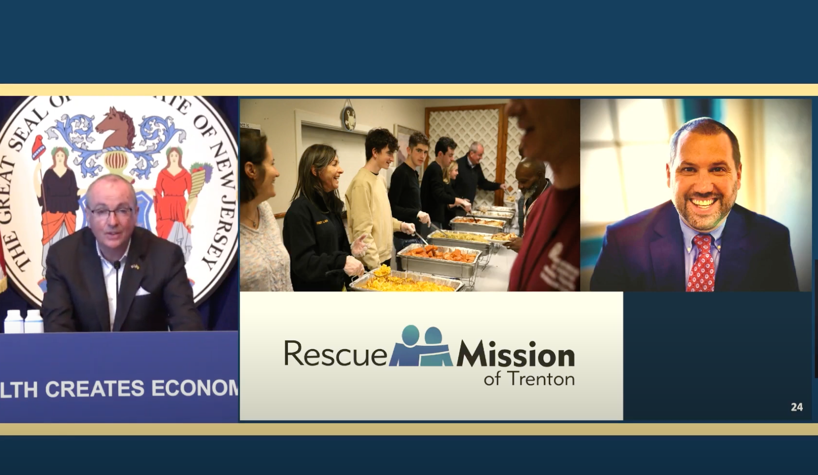 Governor Murphy speaks about the Mission's work